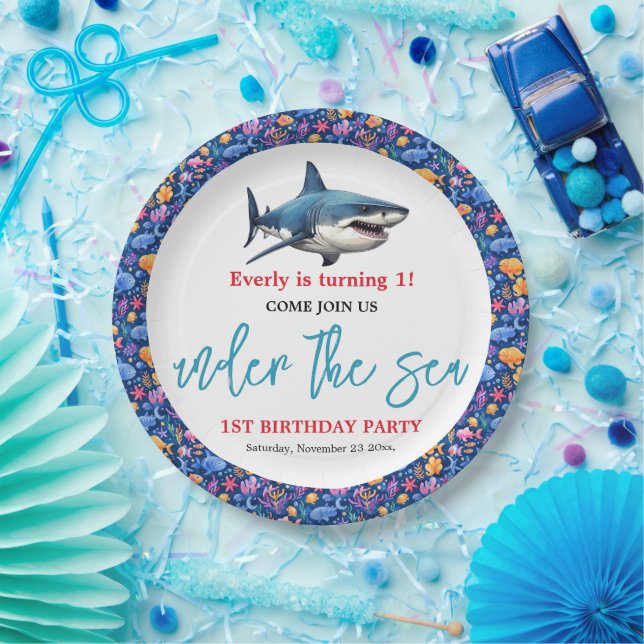 Under the Sea 1st Birthday Party Paper Plates (Party)