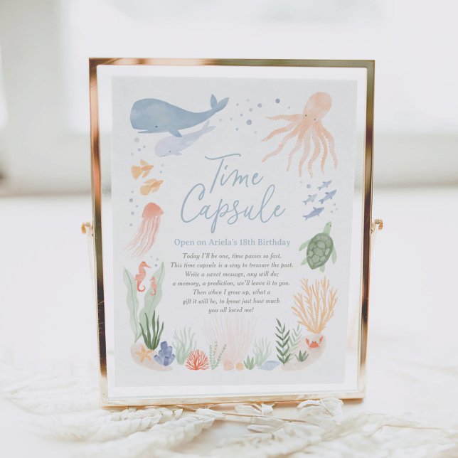 Under the Sea 1st Birthday Time Capsule Sign (Creator Uploaded)