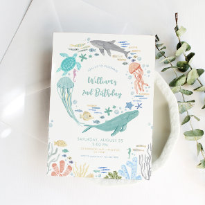 Under The Sea 2nd Birthday Invitation