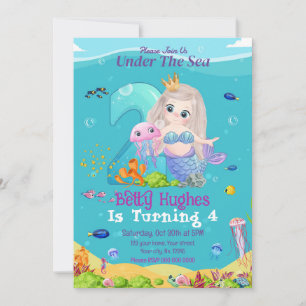 Under The Sea 2nd Birthday Invitation