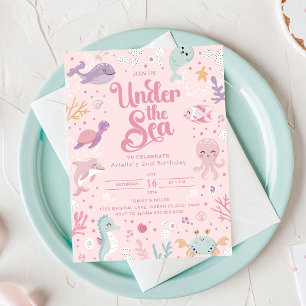 Under the Sea 2nd Birthday Invitation. Editable Invitation