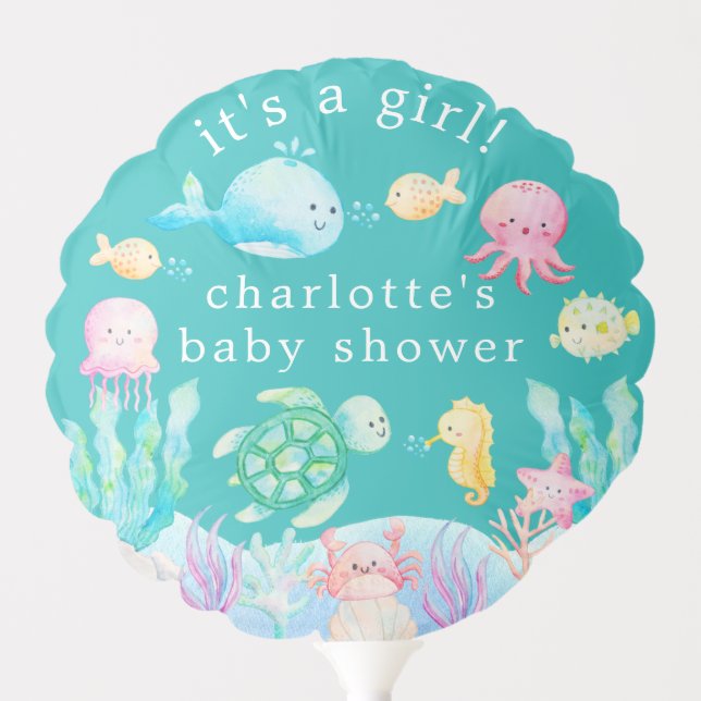 Under The Sea Adventure Baby Shower Balloon (Front)