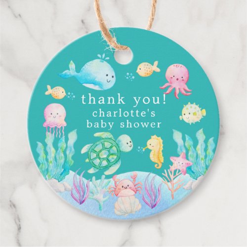 Under The Sea Adventure Baby Shower Favor Tags