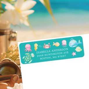 Under the Sea Adventure Baby Shower Label