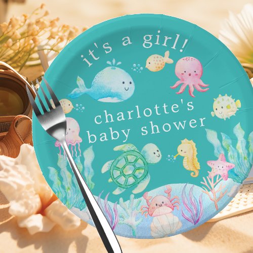 Under The Sea Adventure Baby Shower Paper Plates