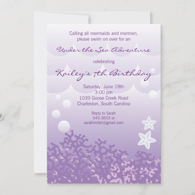 Under the Sea Adventure Birthday Party Invitation (Front)