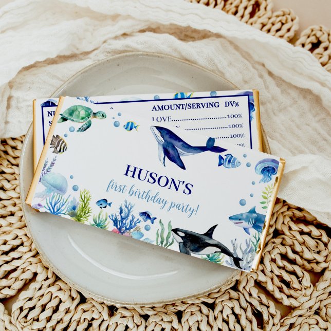 Under The Sea Animal Birthday Hershey Bar Favors (Creator Uploaded)