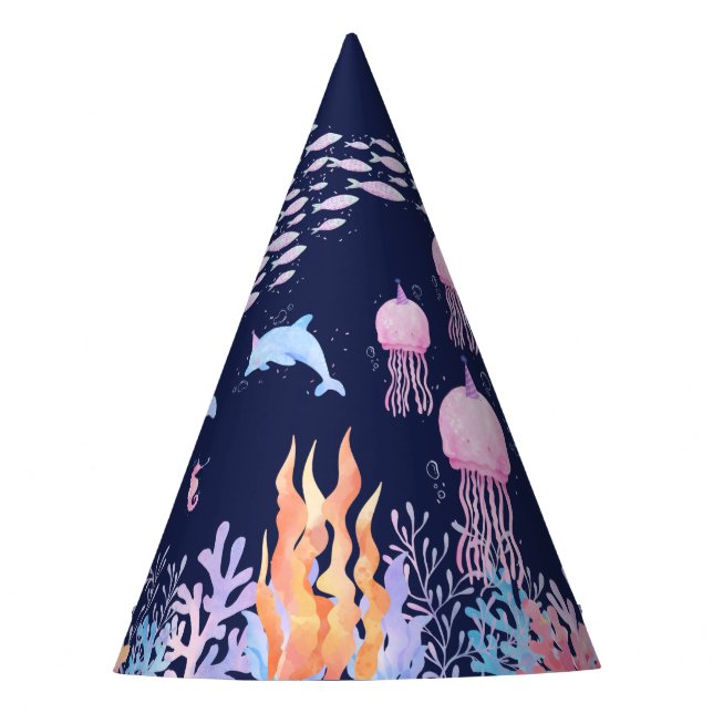 Under the sea animal birthday  party hat (Front)