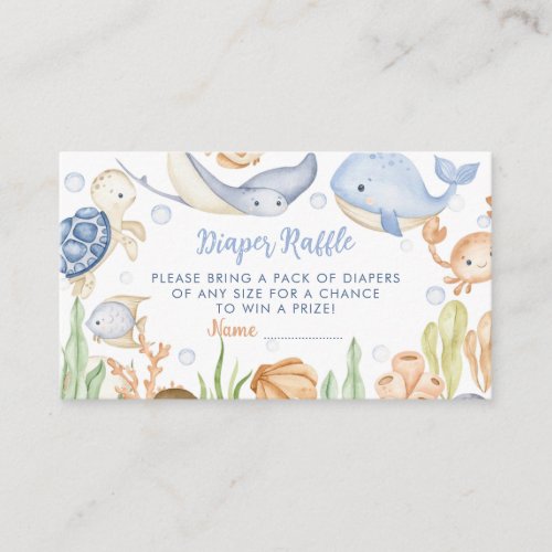 Under The Sea Animals Baby Shower Diaper Raffle