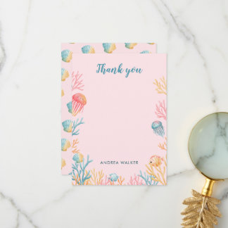Under The Sea Animals Baby Shower Thank You Card