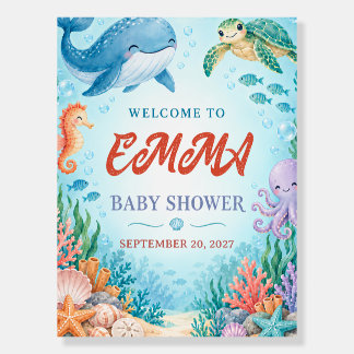 Under the Sea Animals Baby Shower Welcome Sign