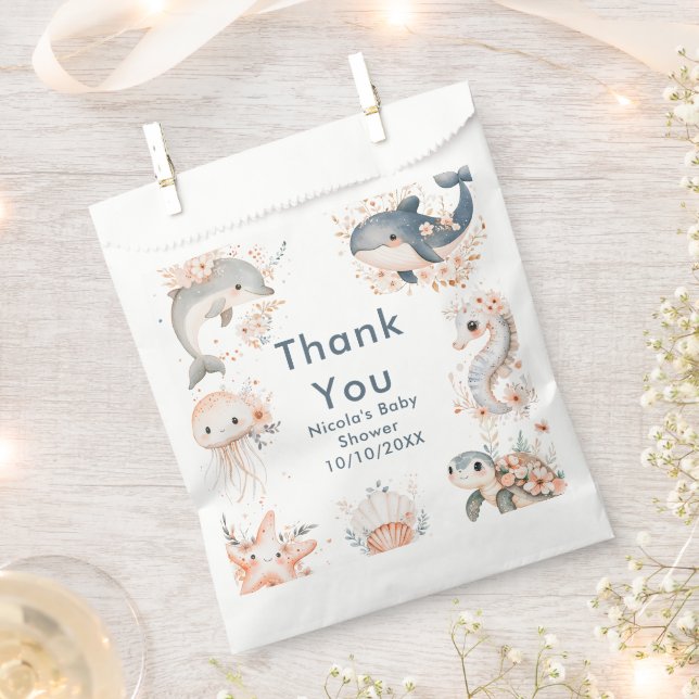 Under The Sea Animals Birthday Party Favor Bag (Clipped)