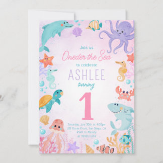 Under The Sea Animals Birthday Party Invitation
