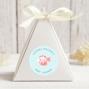 Under The Sea Animals Colorful Baby Shower Classic Round Sticker