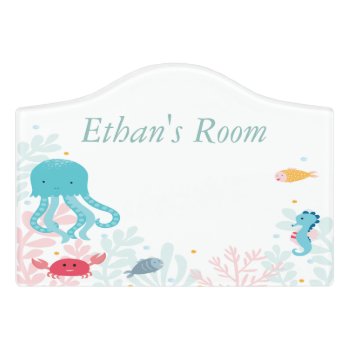 Under The Sea Animals Kids/nursery Room Door Sign by OS_Designs at Zazzle