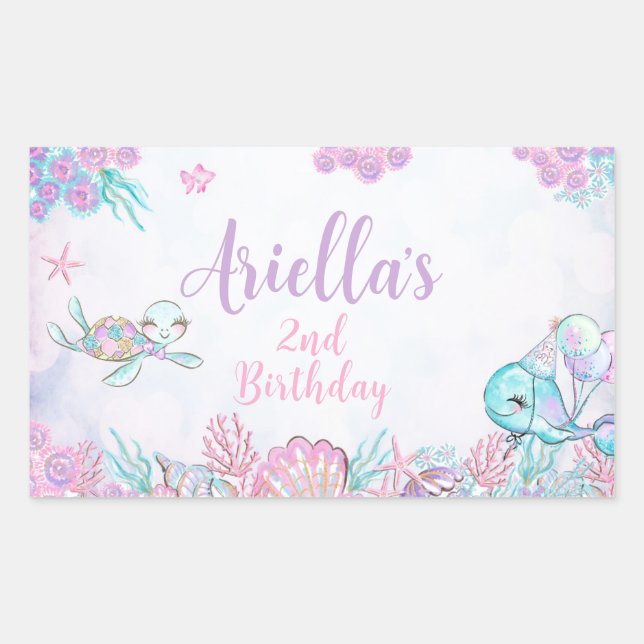 Under the Sea Animals Rectangular Label (Front)