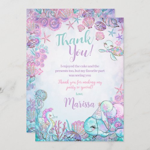 Under the Sea Animals Thank You Cards