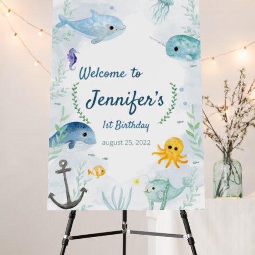 Under the sea animals welcome sign