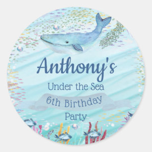 Under The Sea Any Age Birthday Classic Round Sticker