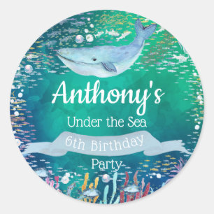 Under The Sea Any Age Birthday Classic Round Sticker