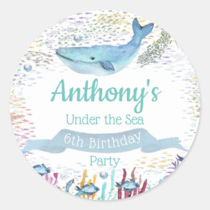 Under The Sea Any Age Birthday Classic Round Sticker