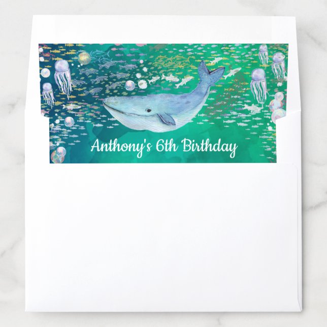 Under The Sea Any Age Birthday Envelope Liner (In Envelope)