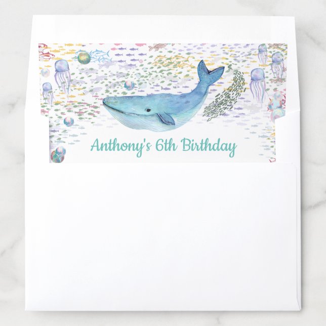 Under The Sea Any Age Birthday Envelope Liner (In Envelope)