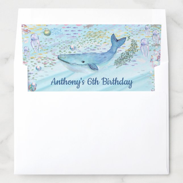 Under The Sea Any Age Birthday Envelope Liner (In Envelope)