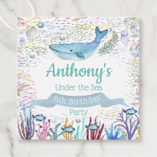 Under The Sea Any Age Birthday Favor Tags