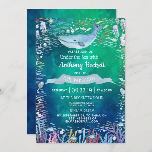 Under The Sea Any Age Birthday Invitations