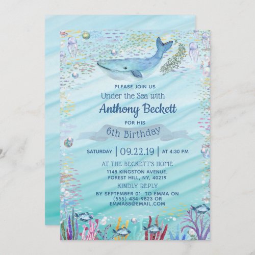 Under The Sea Any Age Birthday Invitations