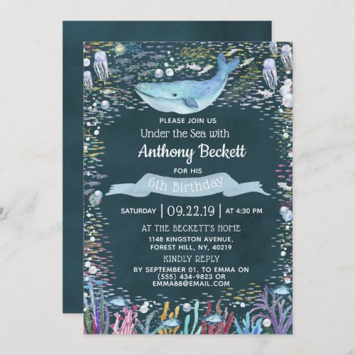 Under The Sea Any Age Birthday Invitations