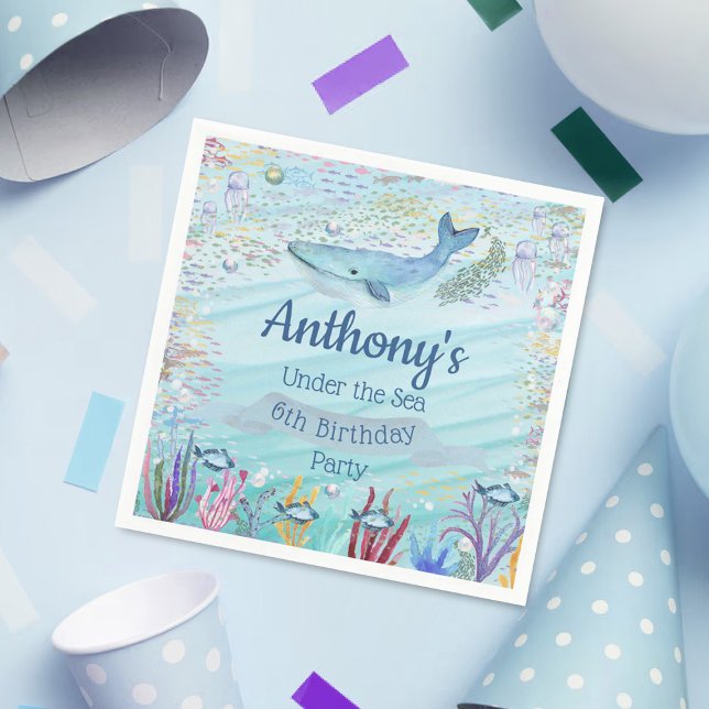 Under The Sea Any Age Birthday Napkins (Creator Uploaded)