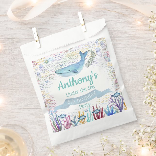 Under The Sea Any Age Birthday Party Favor Bag (Clipped)