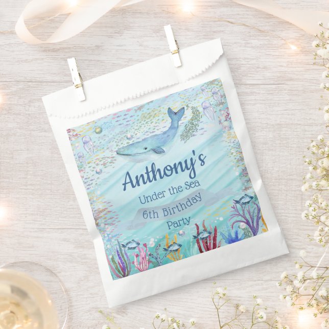 Under The Sea Any Age Birthday Party Favor Bag (Clipped)