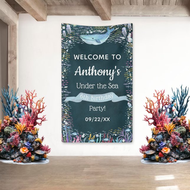 Under The Sea Any Age Birthday Party Welcome Banner (Creator Uploaded)