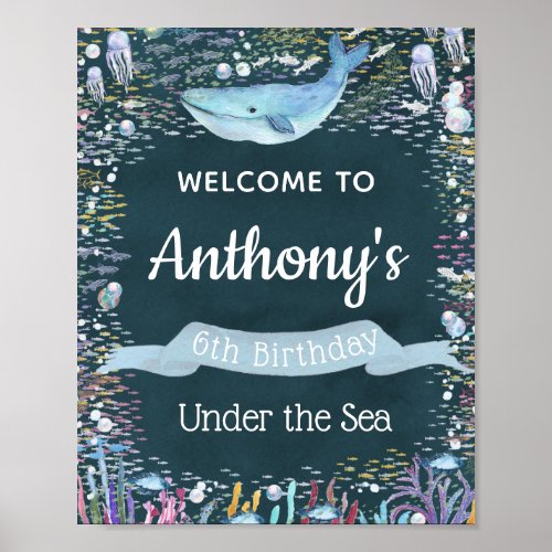 Under The Sea Any Age Birthday Welcome Sign