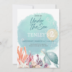 Under the Sea, ANY AGE, Editable, Splish Splash  Invitation