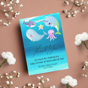 Under the Sea Aquarium Baby Shower Thank You Note Card