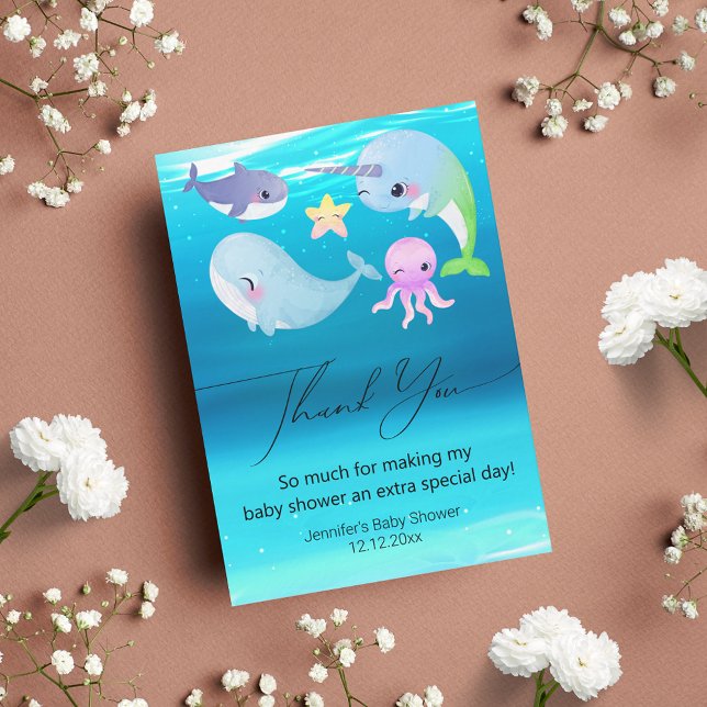 Under the Sea Aquarium Baby Shower Thank You Note Card (Creator Uploaded)