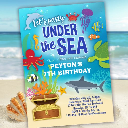 Under the Sea Aquarium Birthday Party Invitation