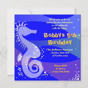Under The Sea Aquarium Happy Birthday Party Boy Invitation