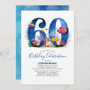 Under the Sea - Aquarium Themed 60th Birthday Invitation