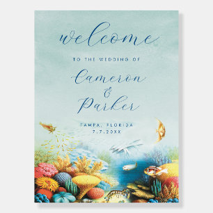 Under the Sea Aquarium Wedding Welcome Sign