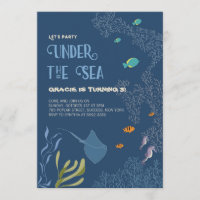 Under the Sea Aquatic Ocean Kid Birthday Card