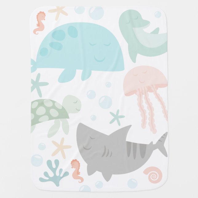 Under The Sea Baby Blanket (Front)