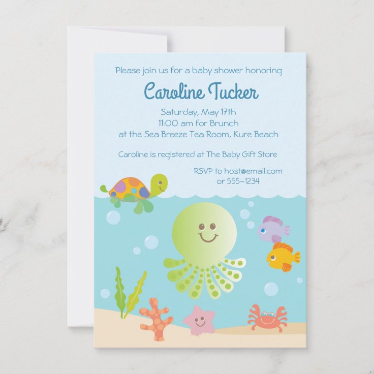Under the Sea Baby Boy Shower Invitations Zazzle