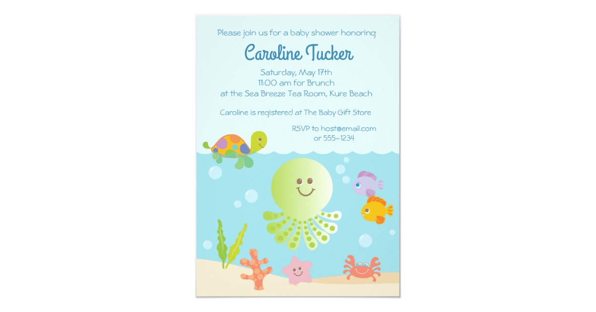 Under the Sea Baby Boy Shower Invitations