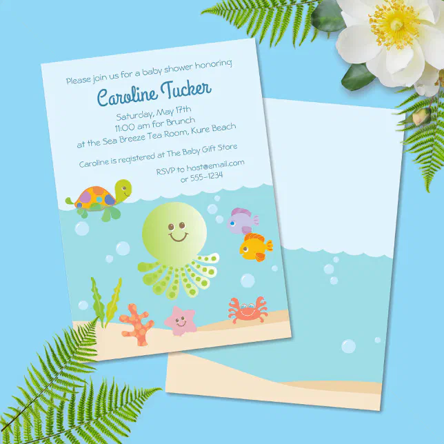 Under the Sea Baby Boy Shower Invitations Zazzle