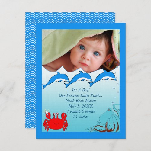 Under the Sea Baby Girl Announcement